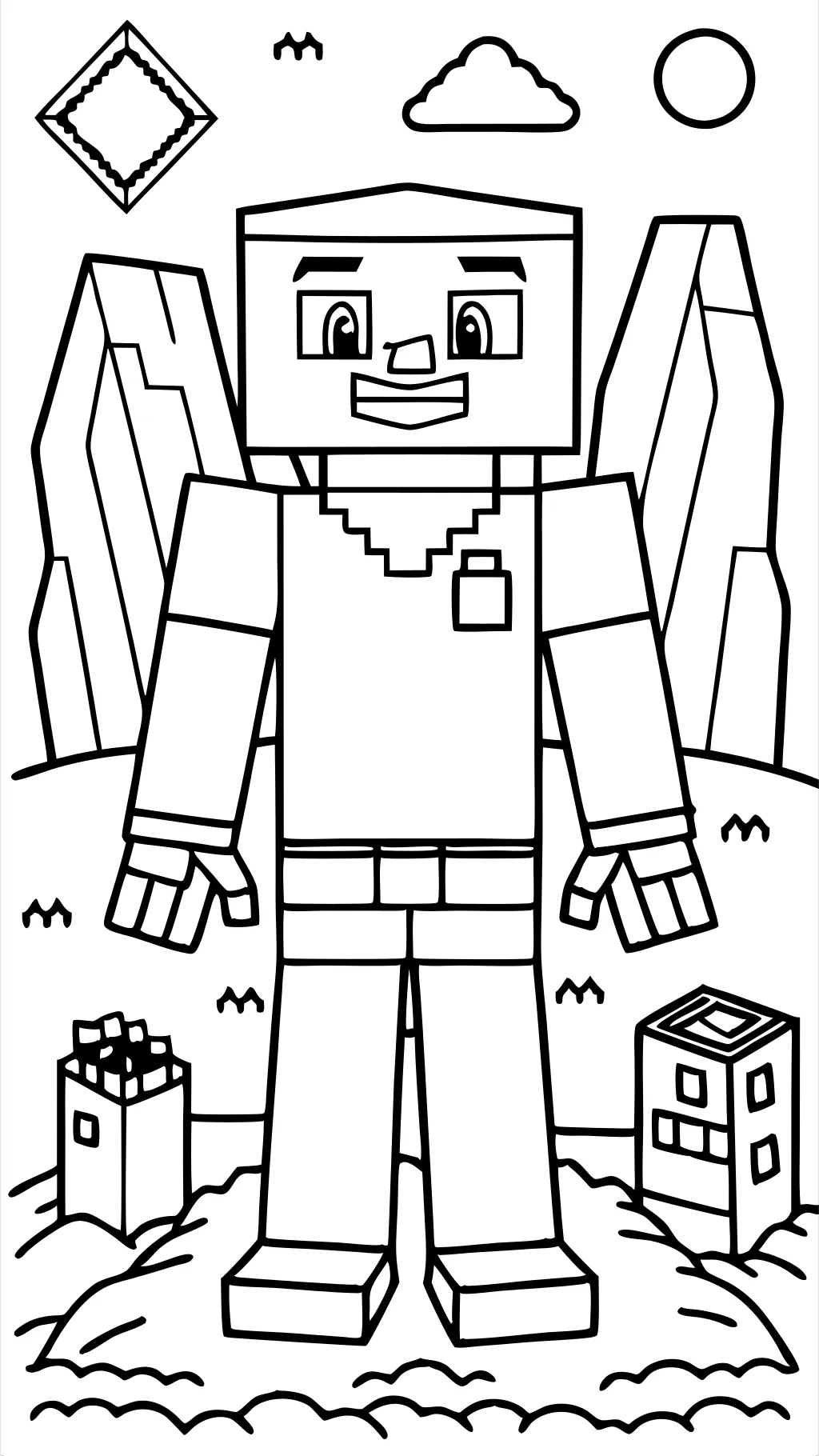 herobrine coloring pages